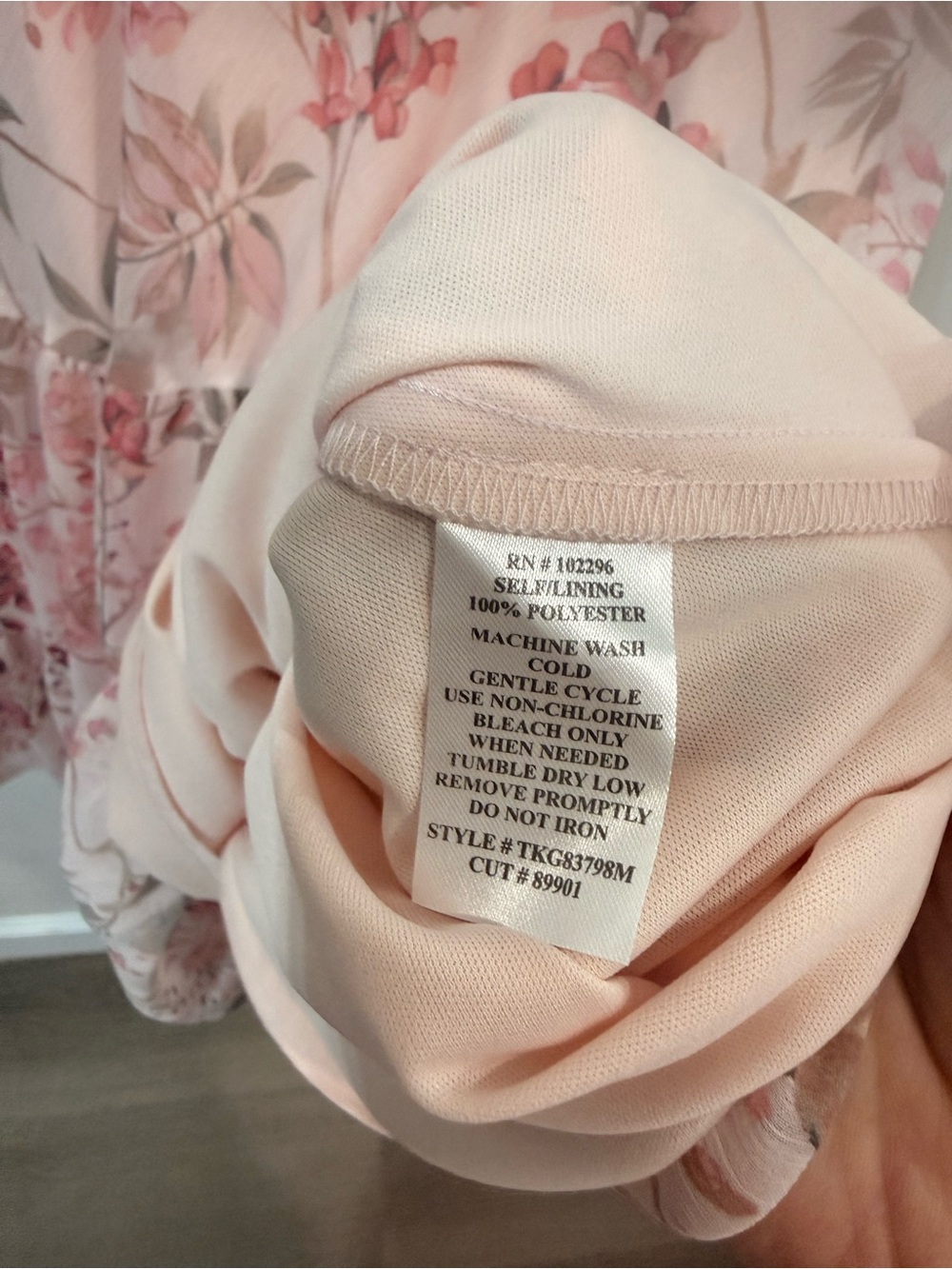 Connected Apparel Floral Airy Spring Summer Preppy Blush Pink Midi Dress Size 16 - Picture 10 of 10